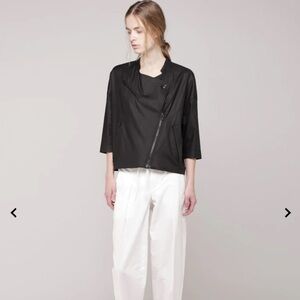 NWT HELMUT LANG BLACK LACQUERED COTTON JACKET
